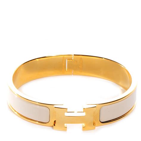 hermes h bracelet white